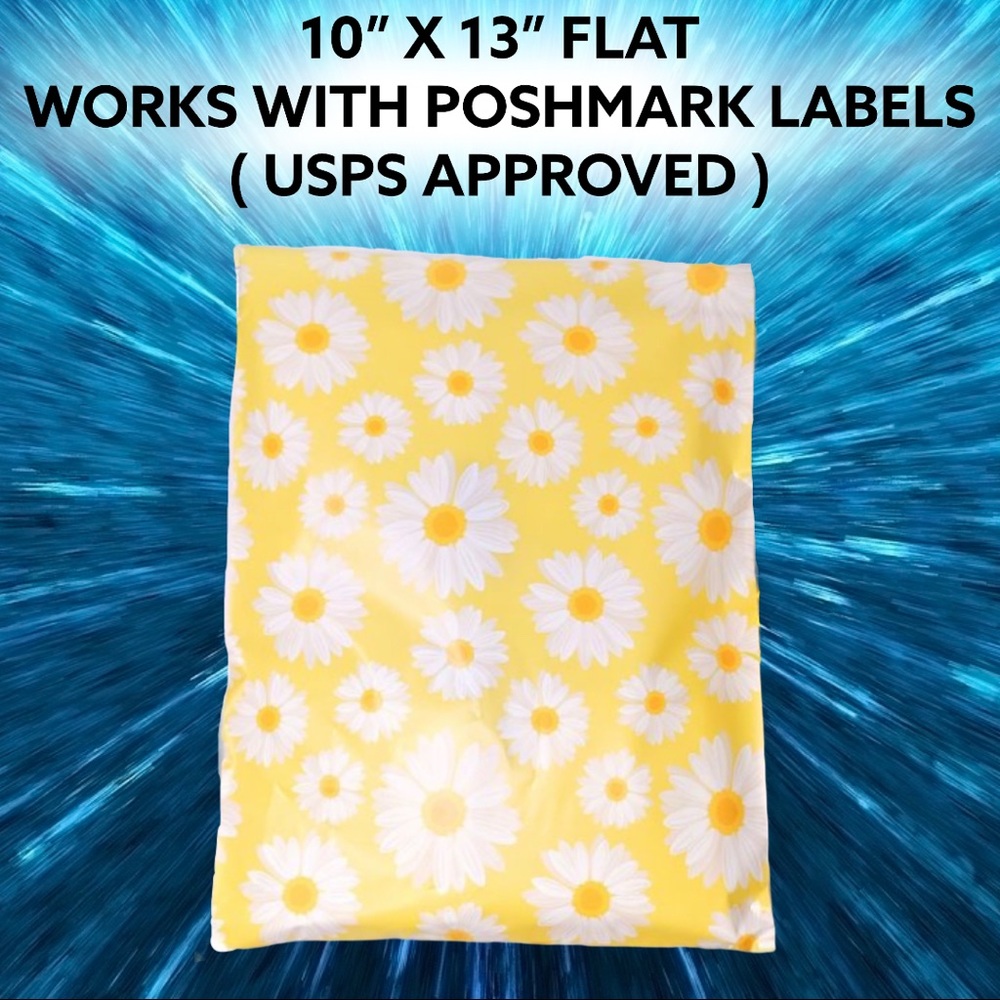 50 10X13 Yellow & Daisies Poly Mailers CLEARANCE - Picture 3 of 7